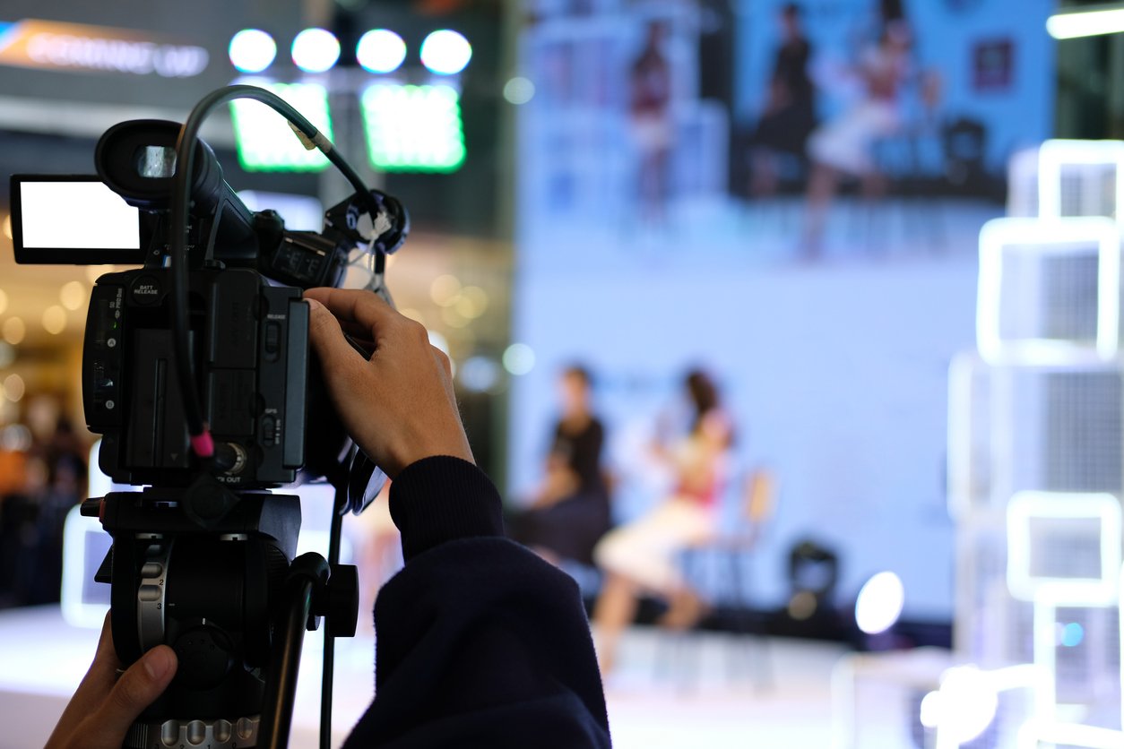 Video production camera recording live event conference workplace giving